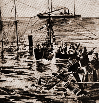 Ilustración del naufragio de la goleta Austral