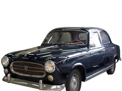 Peugeot 403 negro un modelo similar al usado para transportar a Ernesto Guevara en la reunion con el presidente Arturo Frondizi