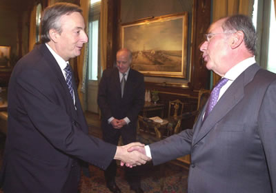 Reunión de   Néstor Kirchner  y Rodrigo de Rato