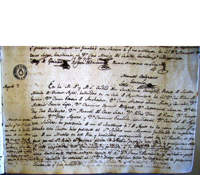 Acta manuscrita del Consulado relativa al proyecto del muelle de Buenos Aires.