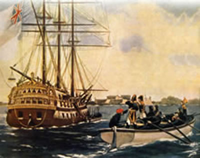 La fragata Georges Canning, en la cual llegaron a Buenos Aires en 1812 San Martín y Alvear