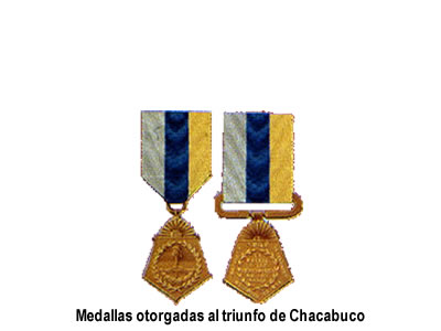 Medallas otorgadas al triunfo de Chacabuco