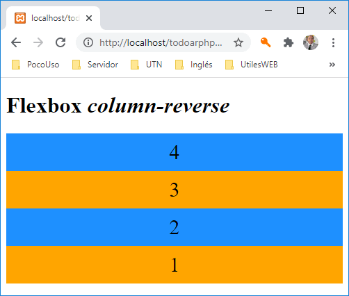 flex-direction: column reverse