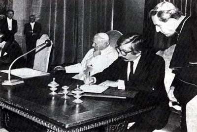 Firma del Tratado de Paz y Amistad entre Argentina y Chile