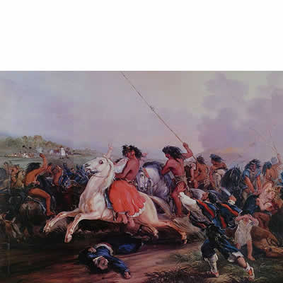 El malón, 1845, óleo de Mauricio Rugendas.