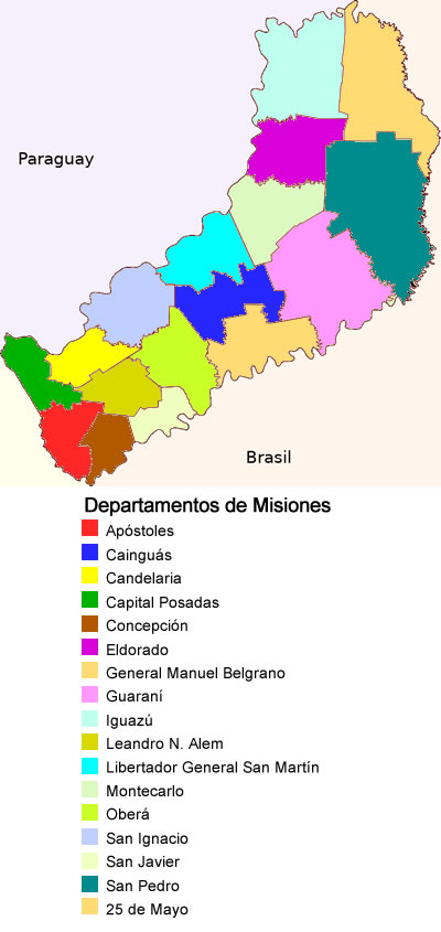departamentos de la provincia de Misiones