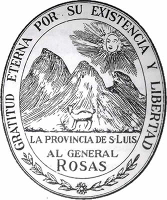 Escudo de la provincia de San Luis de la época de Rosas