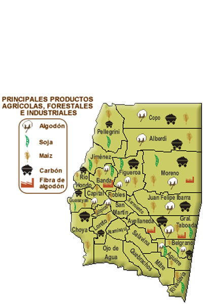 principales productos agrícolas , forestales  e industriales en santiago del estero