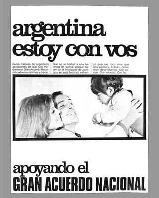 Publicidad del Gran Acuerdo Nacional de 1971