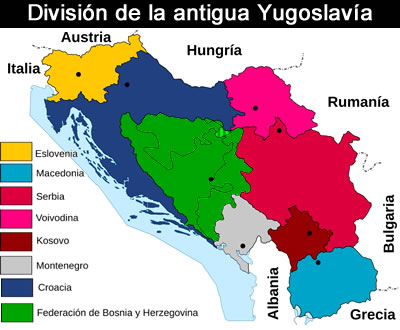 mapa de la antigua yugoslavia